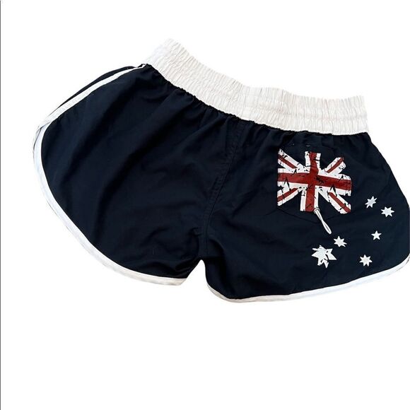 YOUTH Union Jack Navy Elastic Waist Short Athletic Draw String Short L - Picture 3 of 6